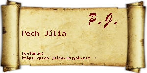 Pech Júlia névjegykártya